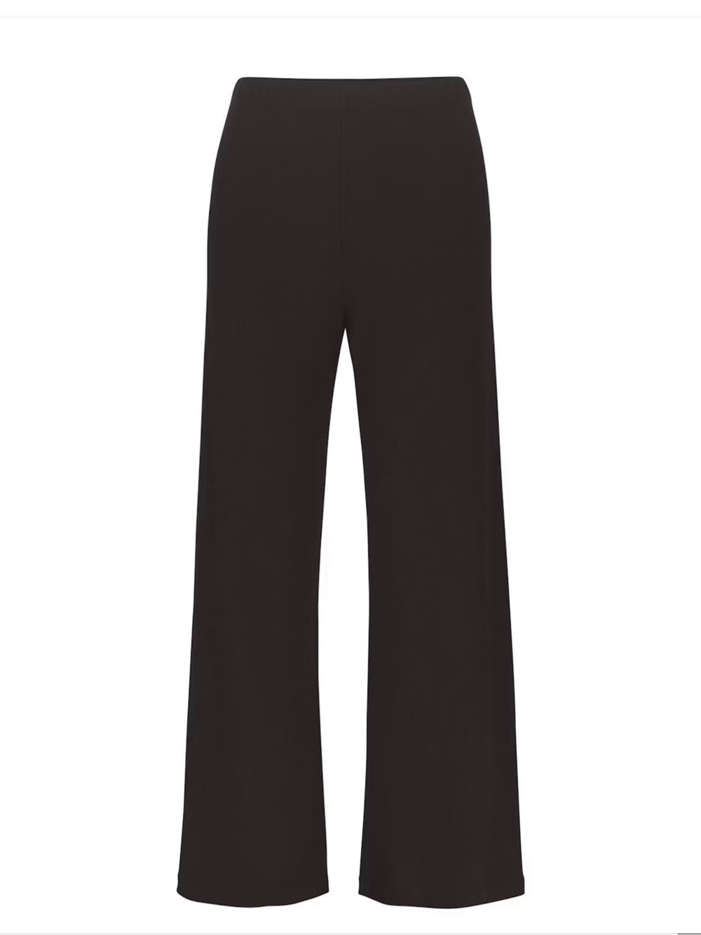 SKIMS Wide-Leg Knit Lounge Pants - Black - Ribbed - Pajamas